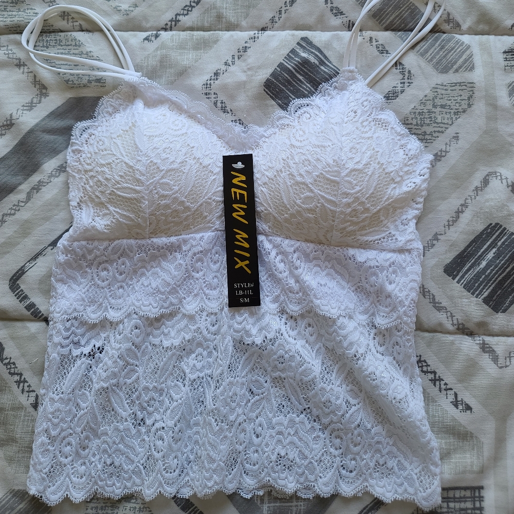 White cropped bralette